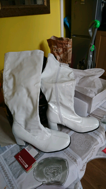 white pvc boots fancy dress